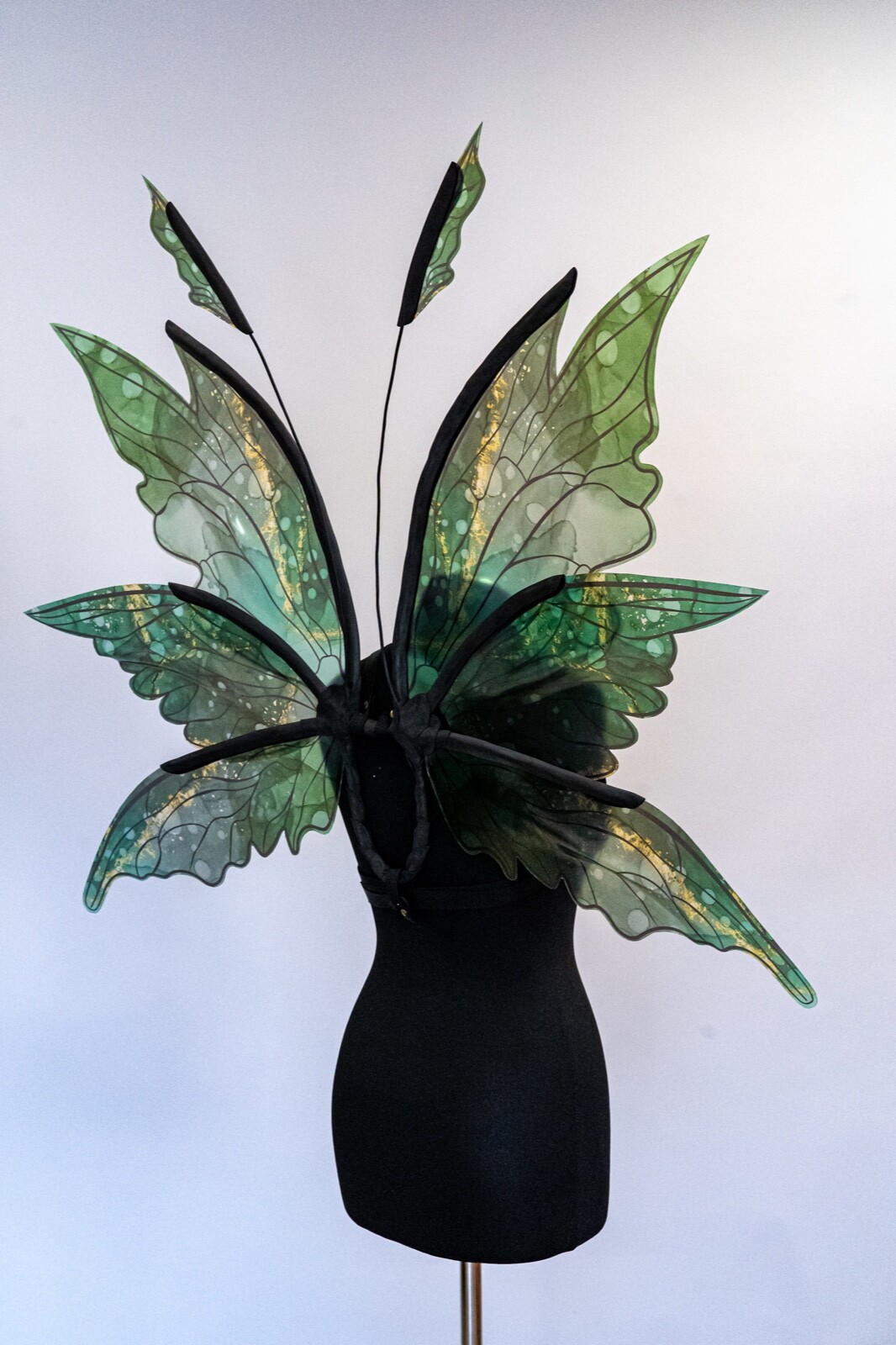 Green Fairy Wings Costume For Adult Butterfly Elf Cosplay Iridescent Halloween