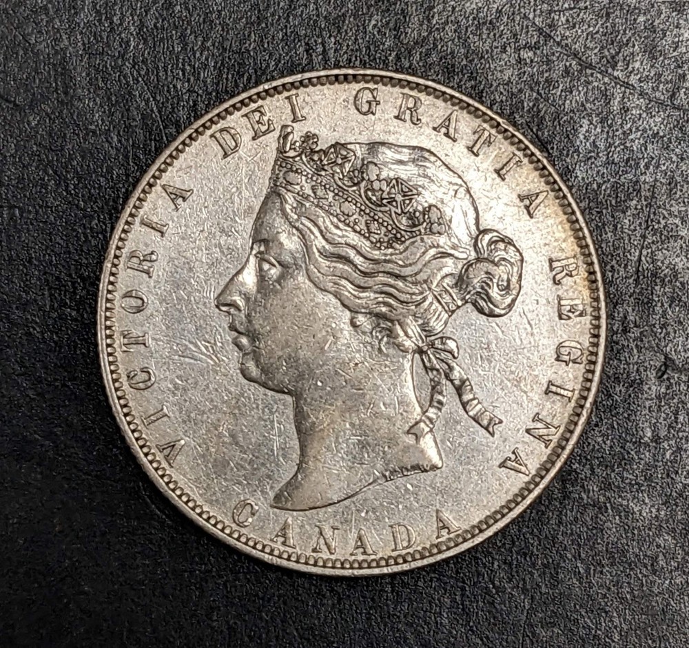 1870 Canada Silver Half Dollar With LCW Victoria