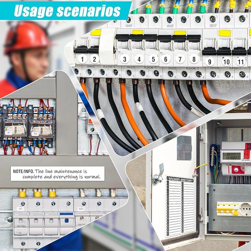 Electrical Panel Breaker Directory Labels Set Durable Waterproof Tags 10 Labels