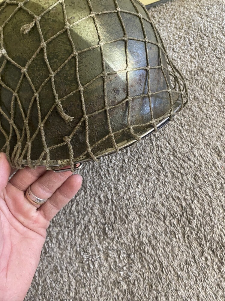 Ww2 M1 Helmet Front Seam With Liner