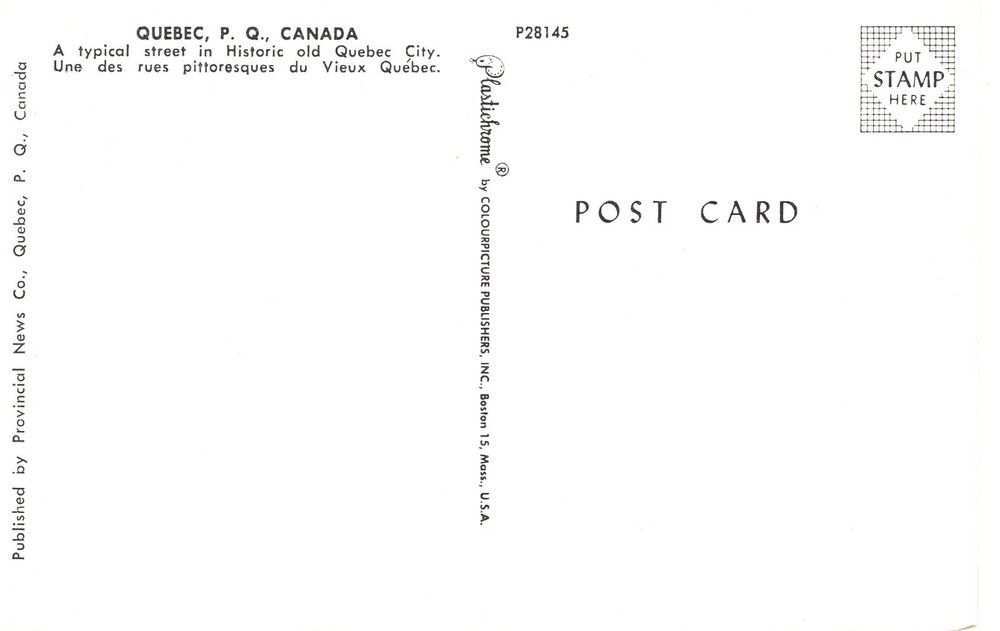 QUEBEC, P.Q., CANADA - PC6489