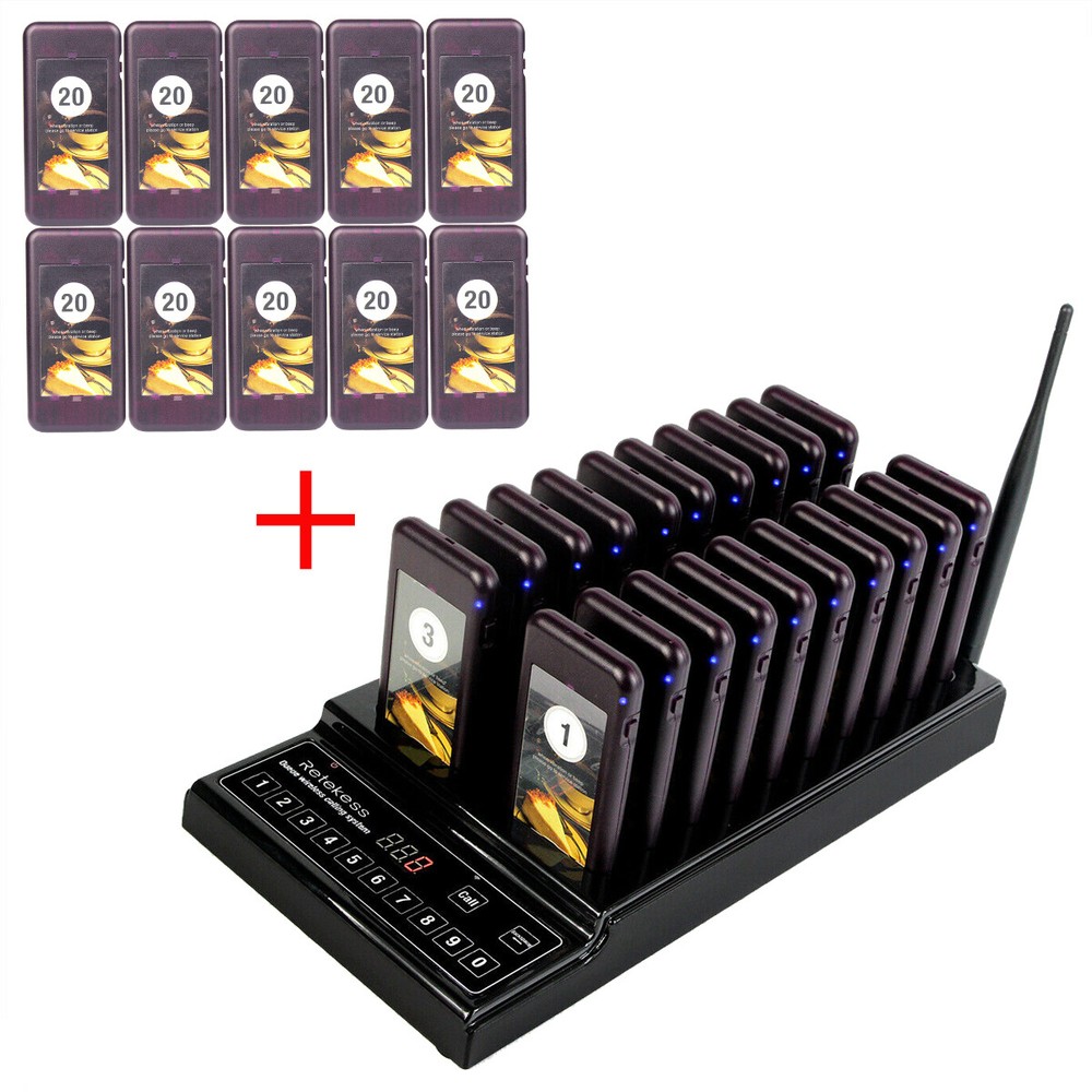Retekess T112 Wireless Paging Queuing Calling System Restaurant 30 Coaster Bar
