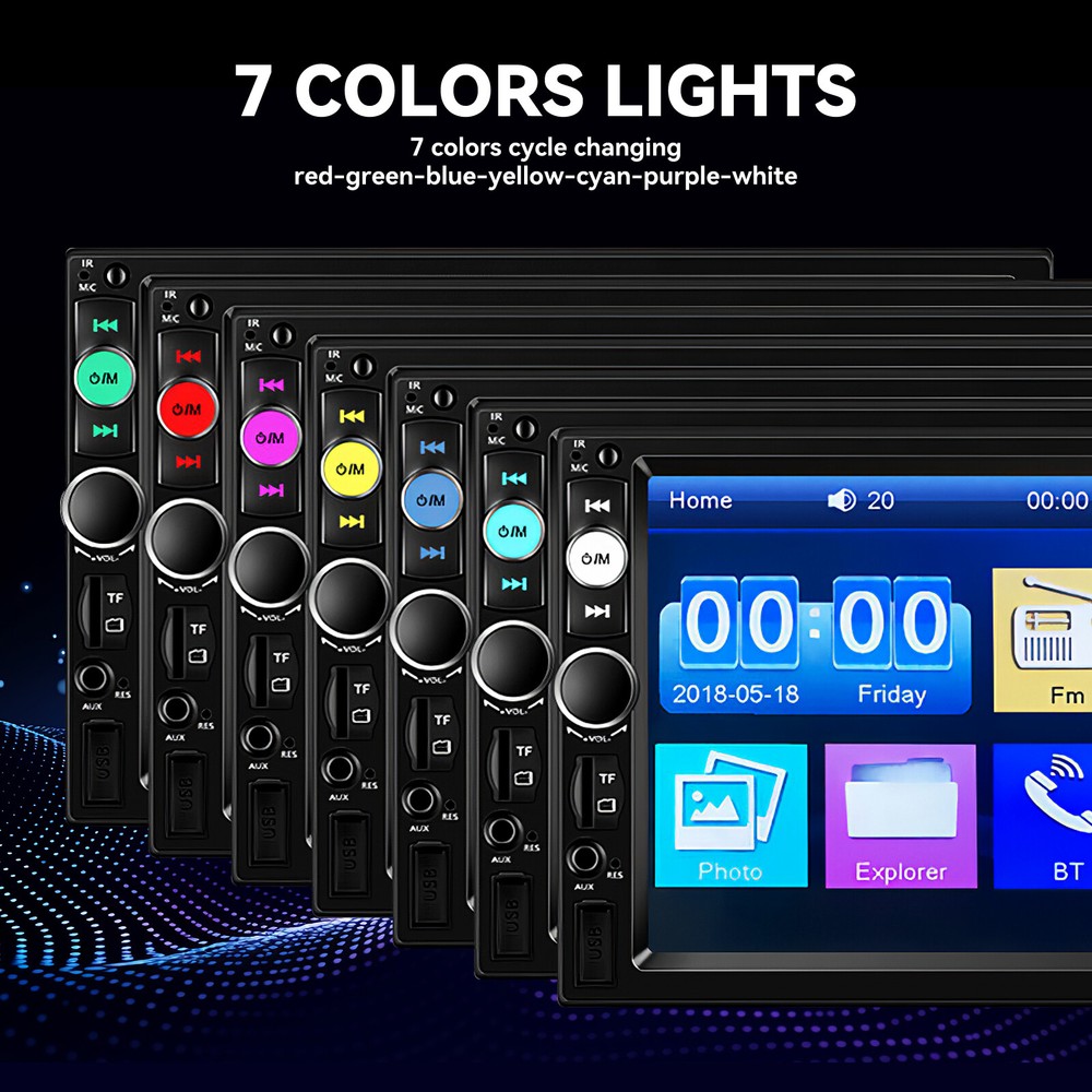 7"Single 1Din Touch Screen Stereo Bluetooth Car Radio Apple Android Carplay GPS