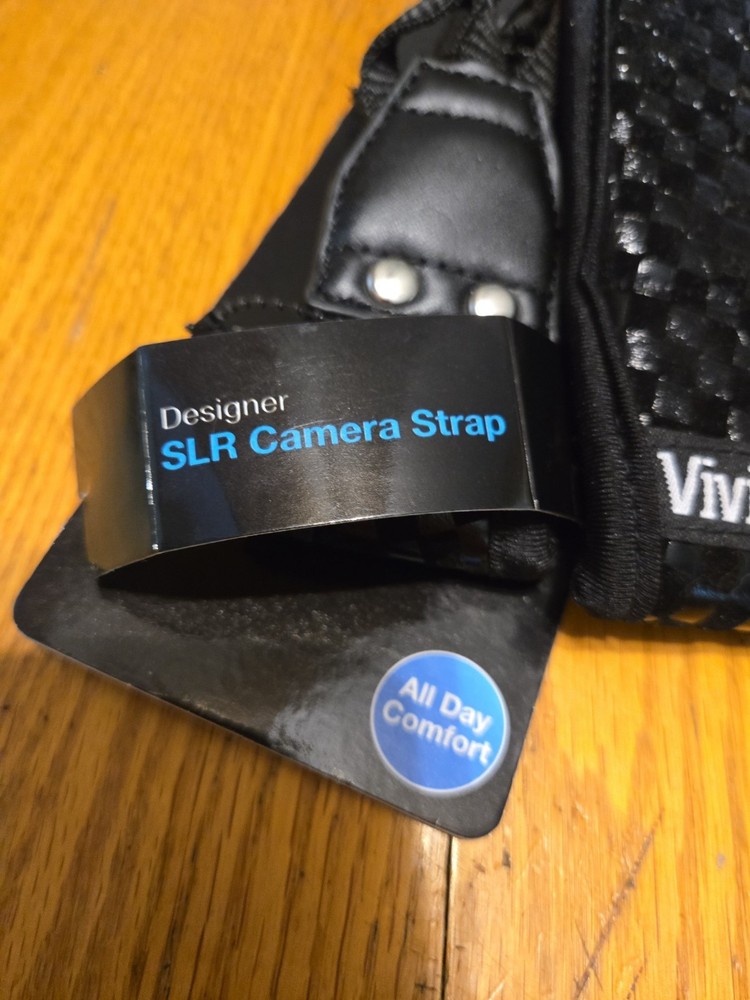 Vivitar SLR Camera strap black checkered new