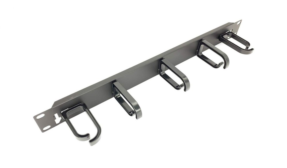 - 5 Pack 1U 19” Server Rack Cable Management Panel w/D-Ring Hooks - 1U Horizo...