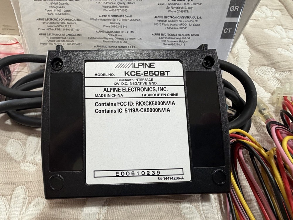 ALPINE KCE-250BT BLUETOOTH INTERFACE