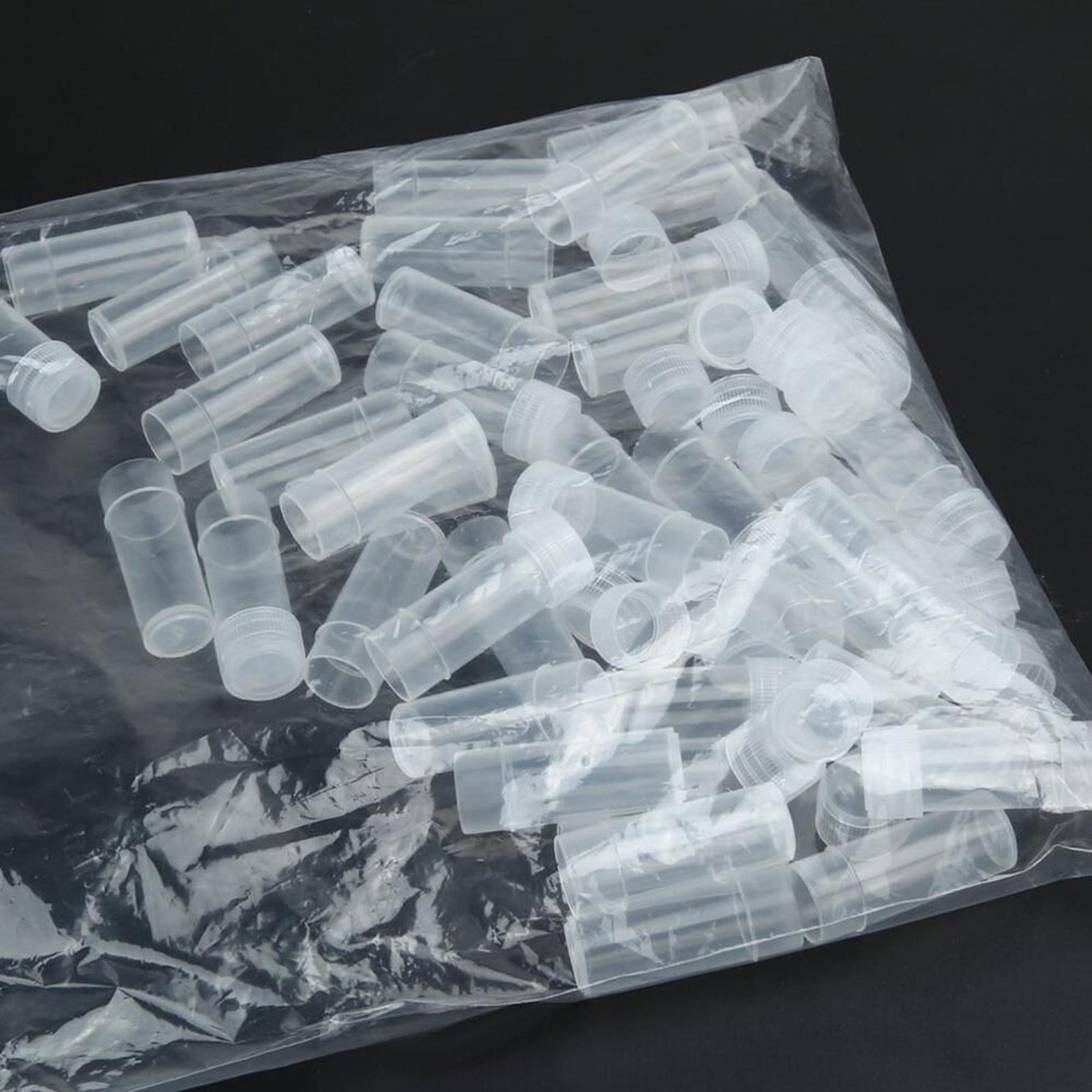 50Pack 5ml Volume Plastic Small Bottle Vial Storage Container Sample Collection