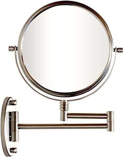 Wall Mount Extendable Mirror, 8 Inch Double Sided with 7X Magnification,