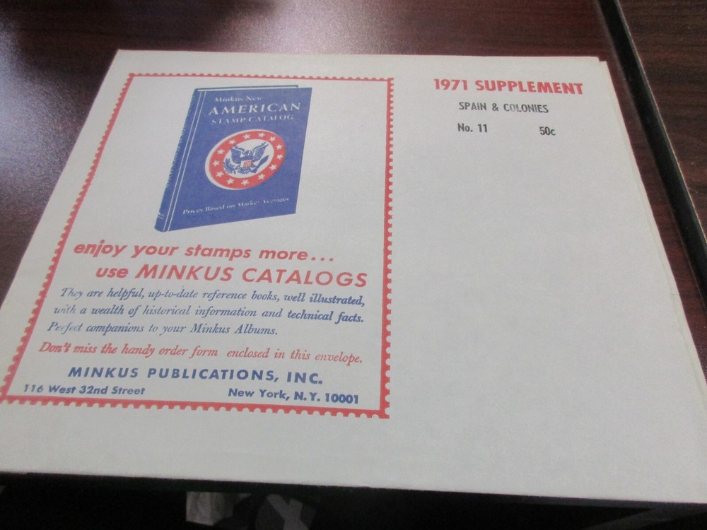 "MINKUS" 1971  SUPPLEMENT SPAIN & COLONIES #11  W/FREE SHIPPING!!!