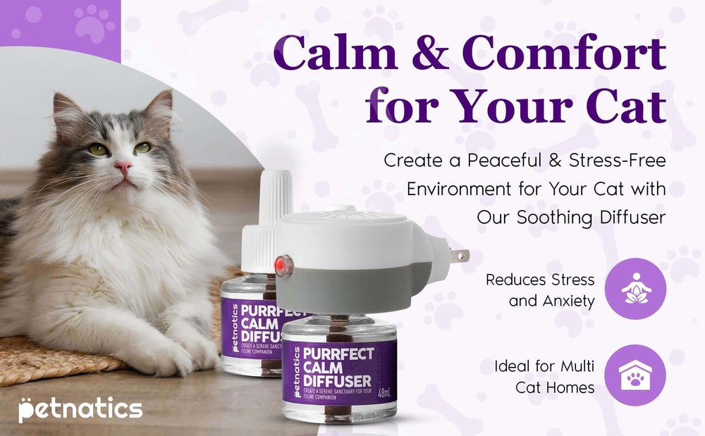 Purrfect Calm Cat Diffuser – Natural Odorless Calming Solution for Stress Relief