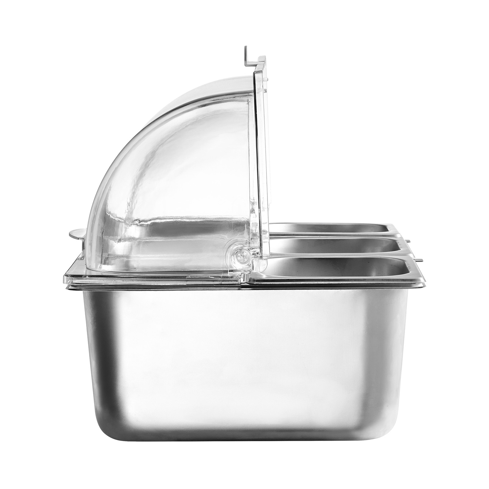 Countertop Food Serving Display Container 6 Pan Condiment Dispenser with Lid