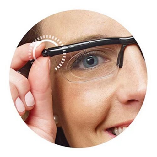 Dial Adjustable Glasses Variable Focus For Reading Distance Vision Eyeglasses