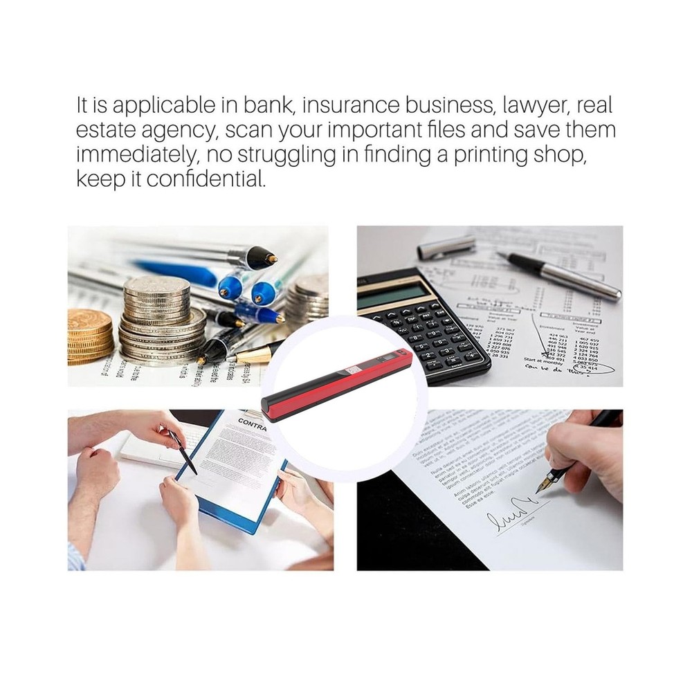 Ymiko A4 Document Scanner - Portable Handheld Scanner (Red)