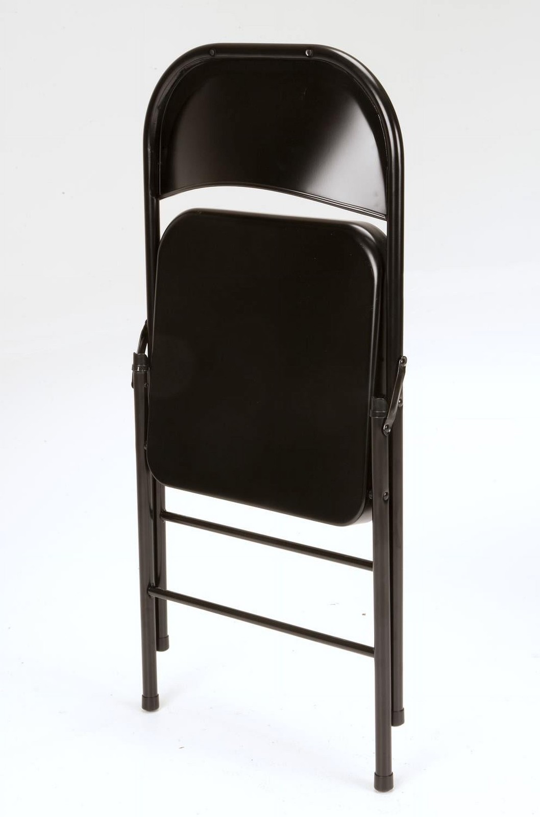 All-Steel Metal Folding Chair, Double Braced, Black