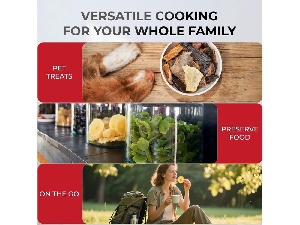 Rosewill Food Dehydrator Machine, 8 Stackable Trays with Adjustable 48H Timer an