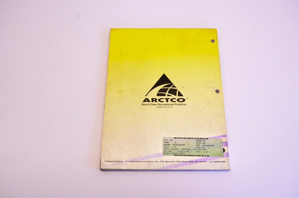 OEM Arctic Cat 2255-463 96, 900 TSK Service Manual