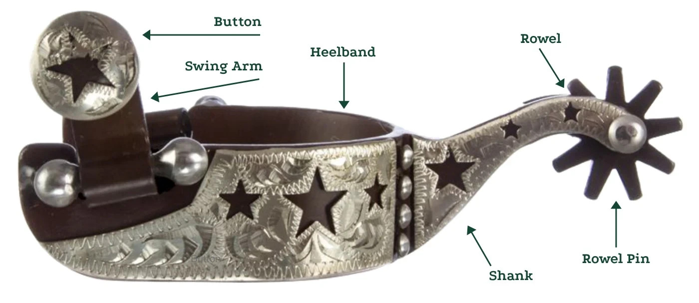 Vintage Rugged Heavy Duty Spurs & Leather Straps Cowboy Rodeo Bull Bronc Riding