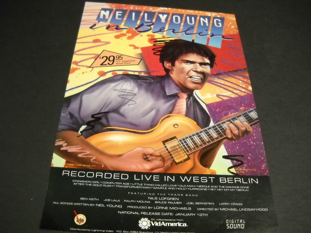 NEIL YOUNG Recorded Live In West Berlin original 1983 music biz Promo Trade Advt