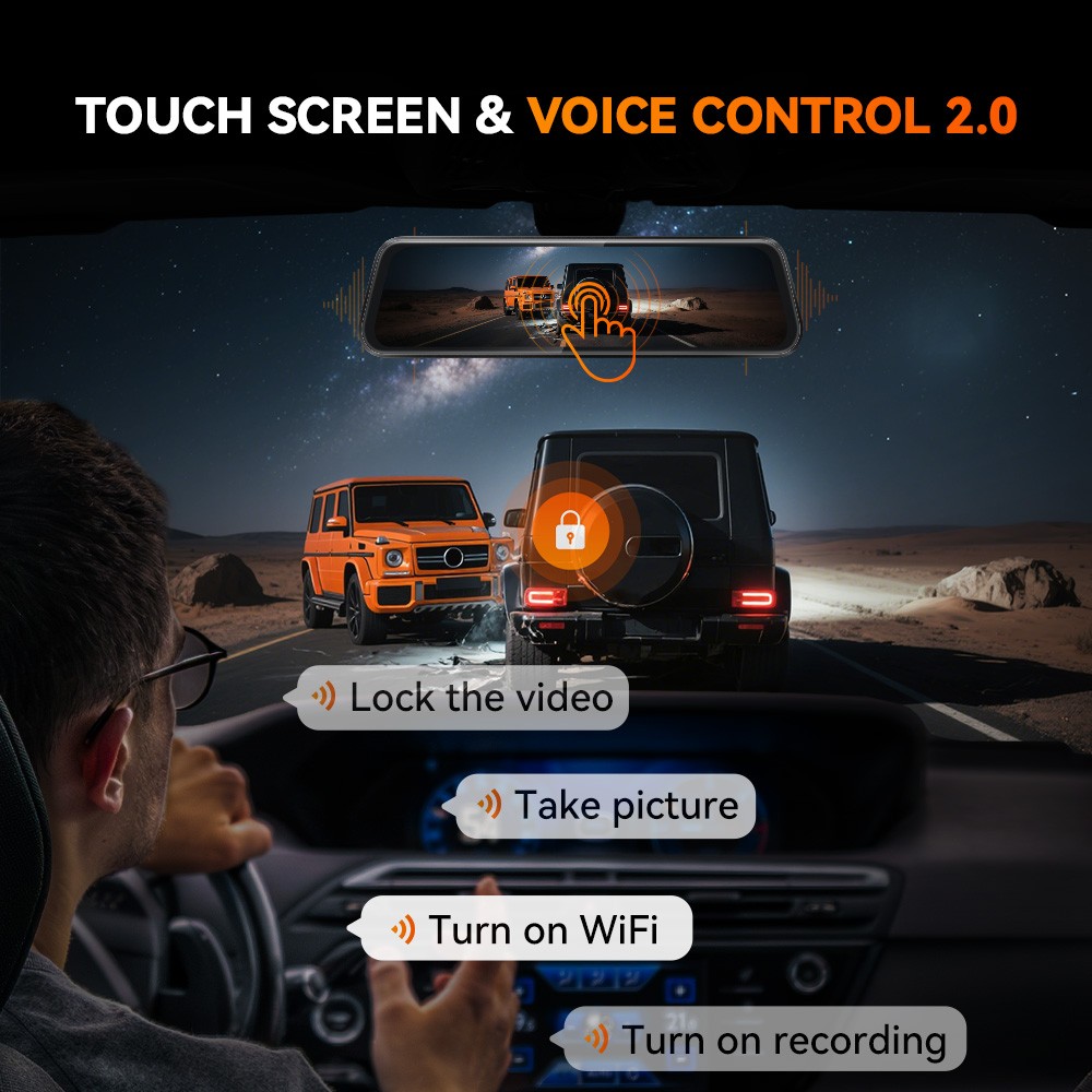 WOLFBOX M40 Dash Camera 4K Front and Rear Dash Cam ADAS Built-In WiFi & GPS NEW