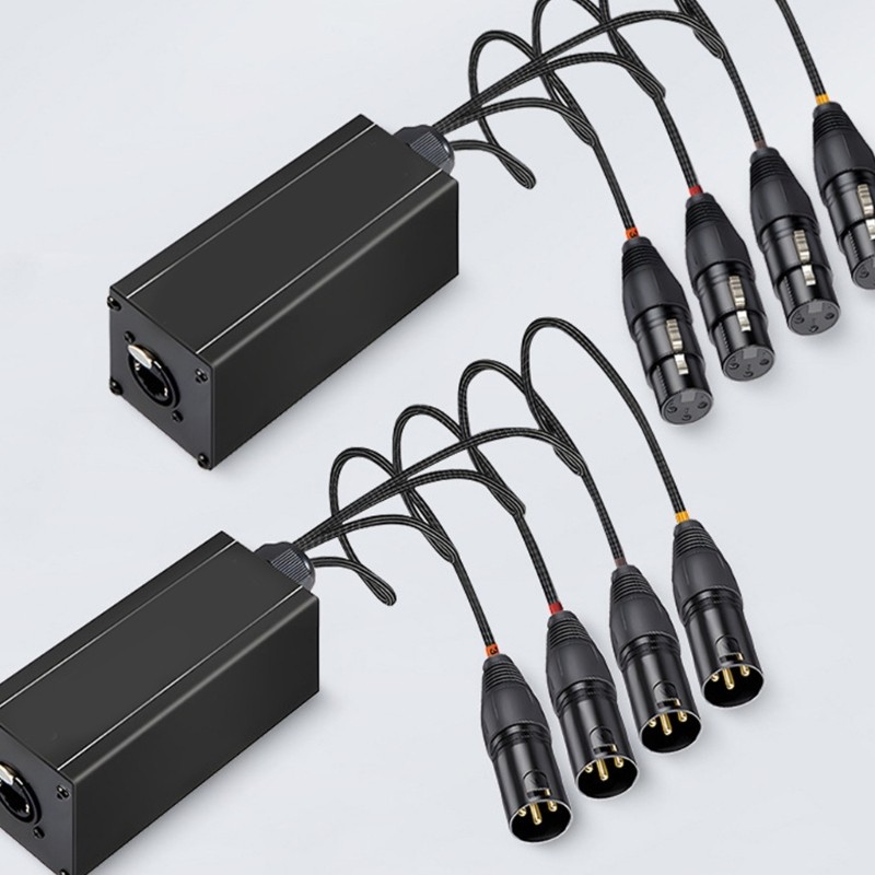 Industrial 4 Channel XLR Auditory Networking Adapter for Stage Lighting