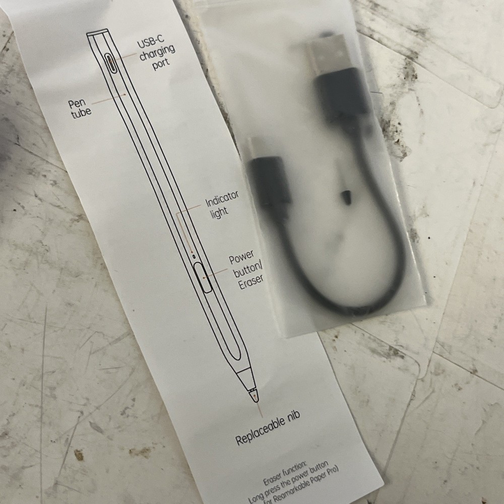 Stylus Pen Replaceable Nib USB C Charging Port