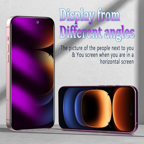 [2 Pack Privacy Screen Protector for iPhone 16, Anti-Blue Light Temered