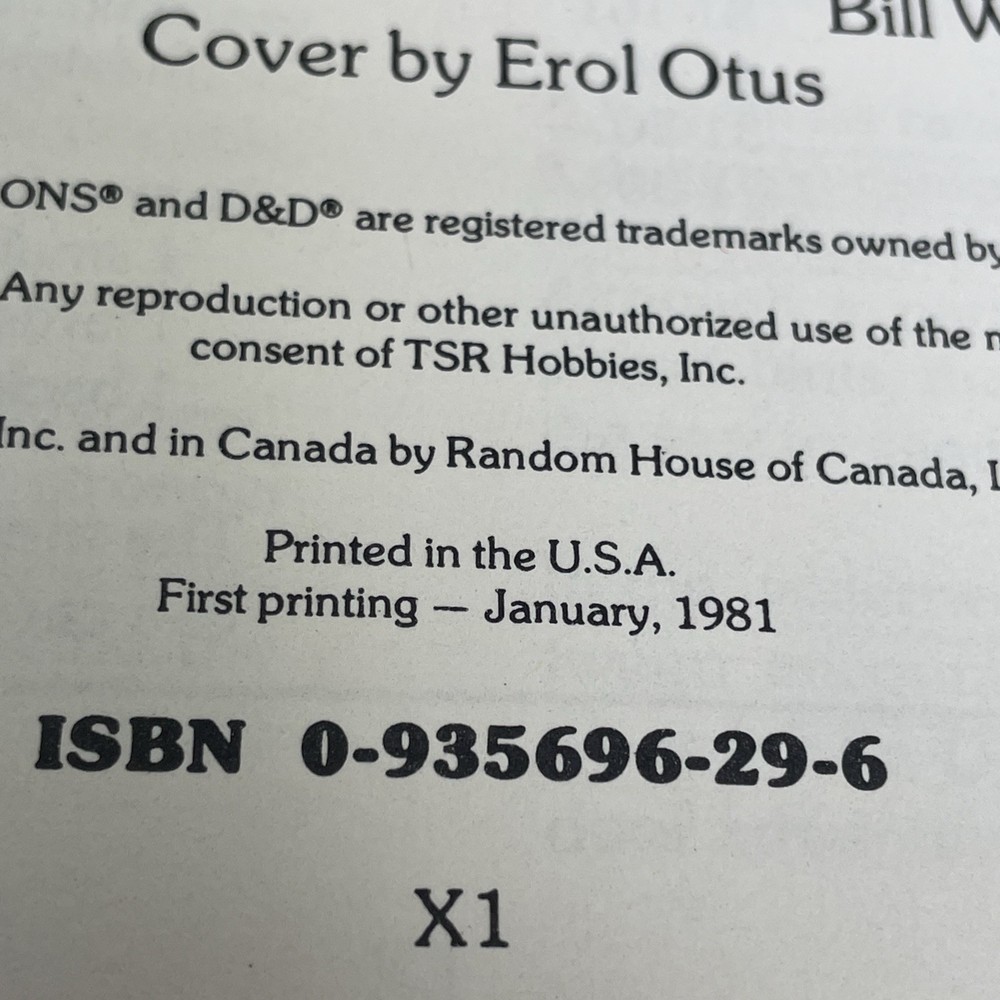 Expert Rulebook D&D basic TSR BECMI Dungeons Dragons First printing 1981