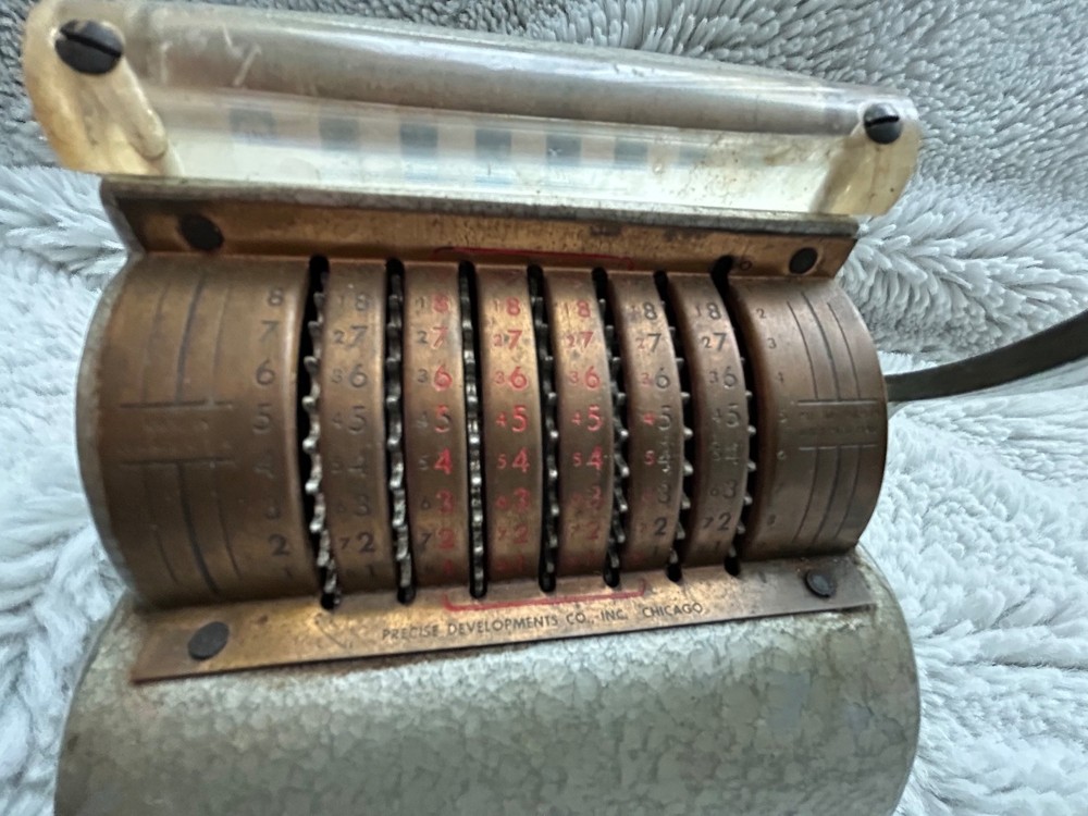 Vintage Precise Mechanical Adding Machine Lever Handle - 1940s - Chicago - Works