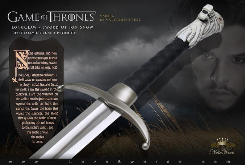 Custom Handmade JON SNOW Sword Replica from GOT series With Wall Plaque & Shaeth