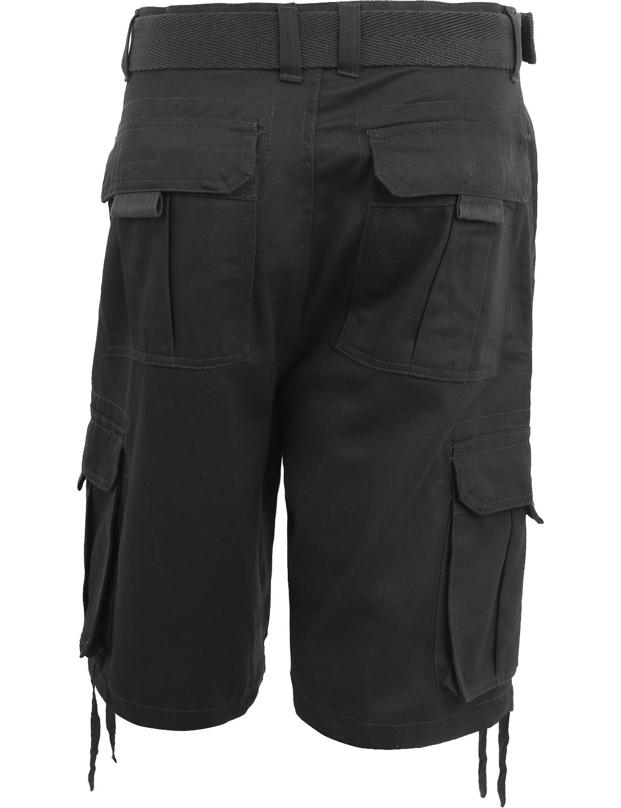 Mens Twill Cargo Shorts with Belt Loose Fit Multi Pocket Utility Wear Size 30-52