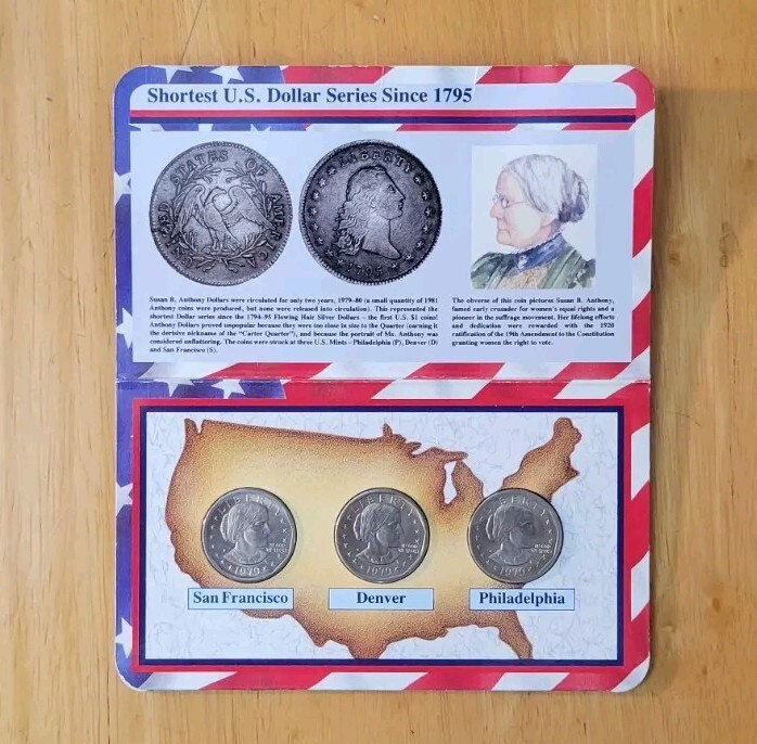 1979 SUSAN B. ANTHONY UNCIRCULATED COIN SET ALL 3 MINTS