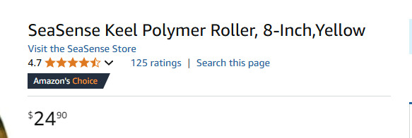 SeaSense Keel Polymer Roller, 8-Inch,Yellow