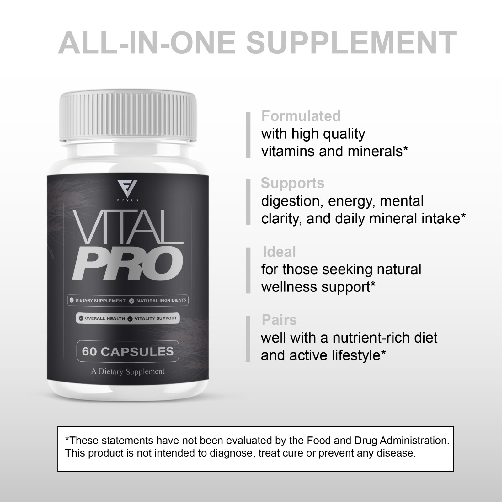 (3 Pack) Vital Pro Capsules, Vital Pro Performance Supplement (180 Capsules)