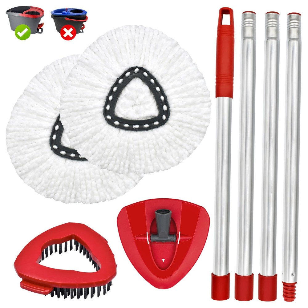 Spin Mop Head, Mop Replacement Handle,Brush,Base Compatible with O Cedar 1 Ta...