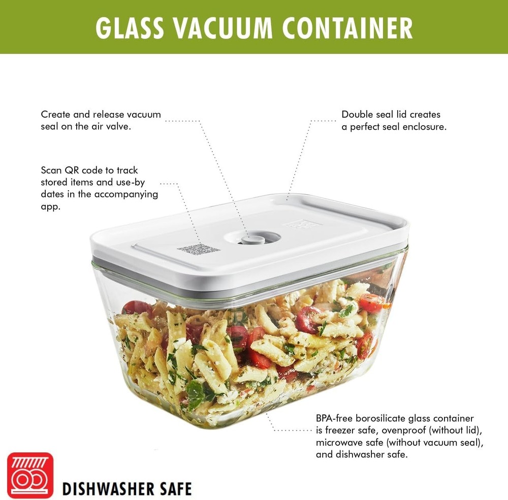 Glass Meal Prep Container Set - 2 Large Airtight Containers