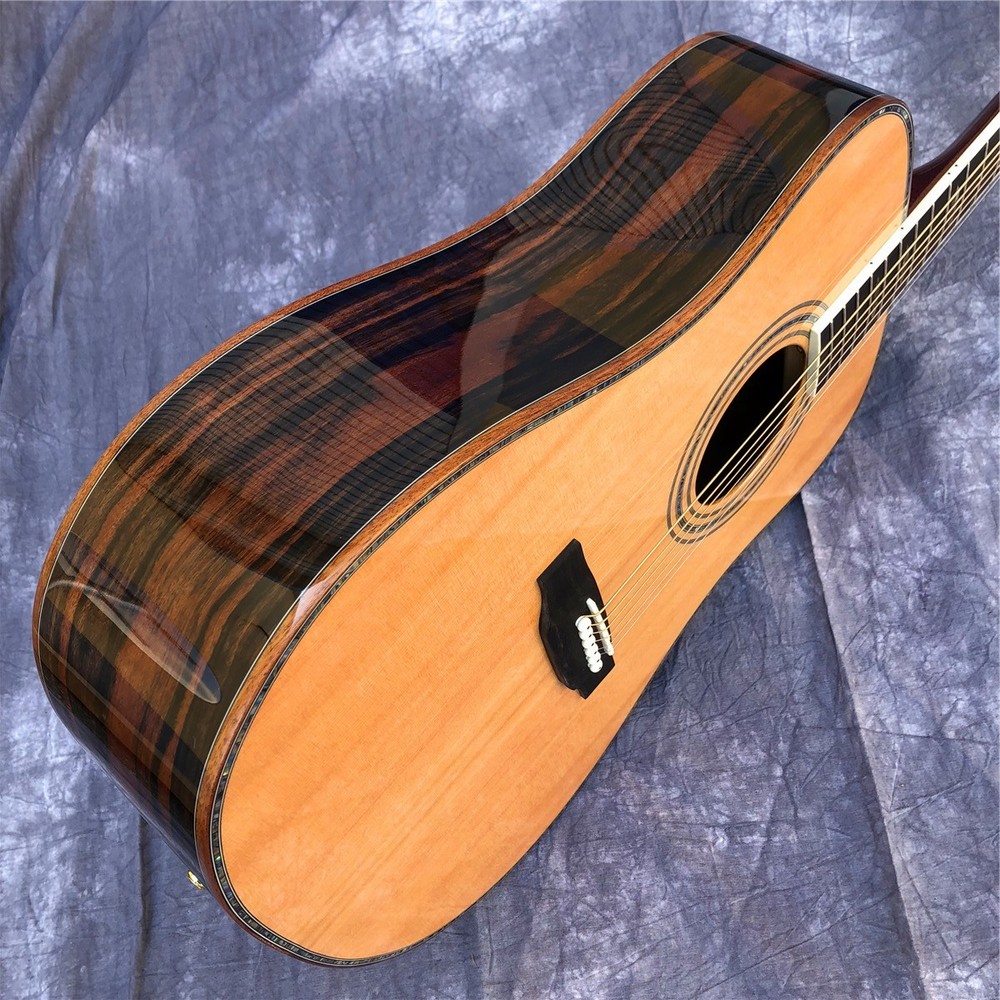 Solid Cedar 41 Inch D Type Cocobolo Acoustic Guitar Abalone Ebony Fingerboard