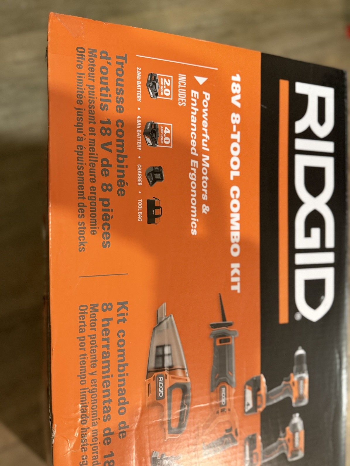 RIGID 8 Piece Power Tool Set