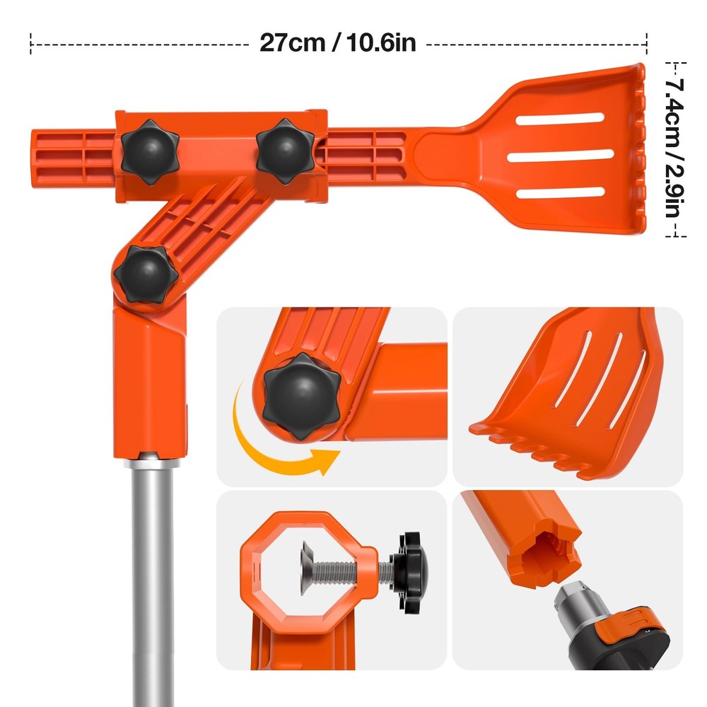 Gutter Cleaning Tools from The Ground, MultiAngle Cleaner, Scoop & Brush & Mi...