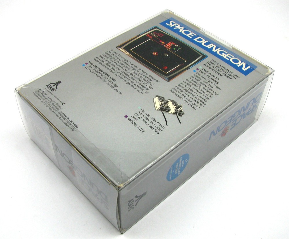 1X CLEAR PLASTIC PROTECTIVE BOX/SLEEVE FOR ATARI 5200 SPACE DUNGEON (SIZE C)