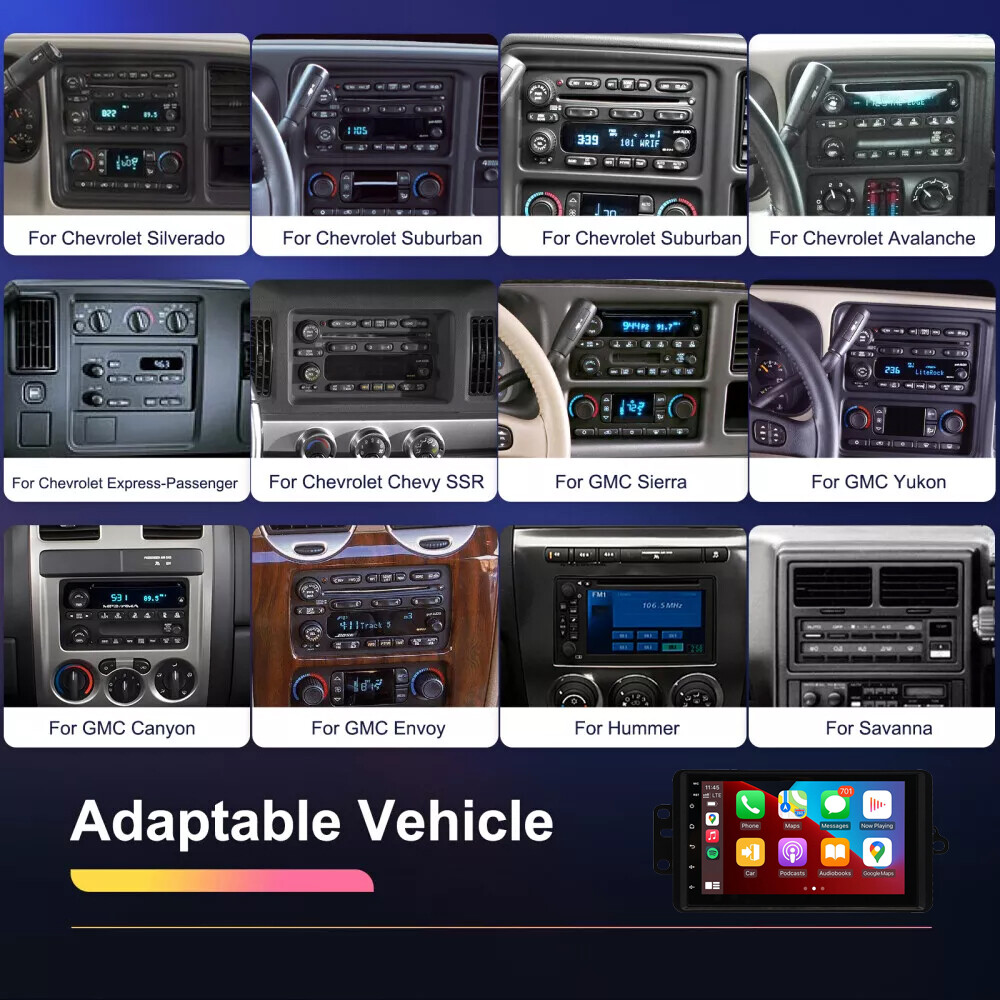 For 2003 2004 2005 2006 GMC Chevrolet Android 13 CarPlay Car Stereo Radio GPS