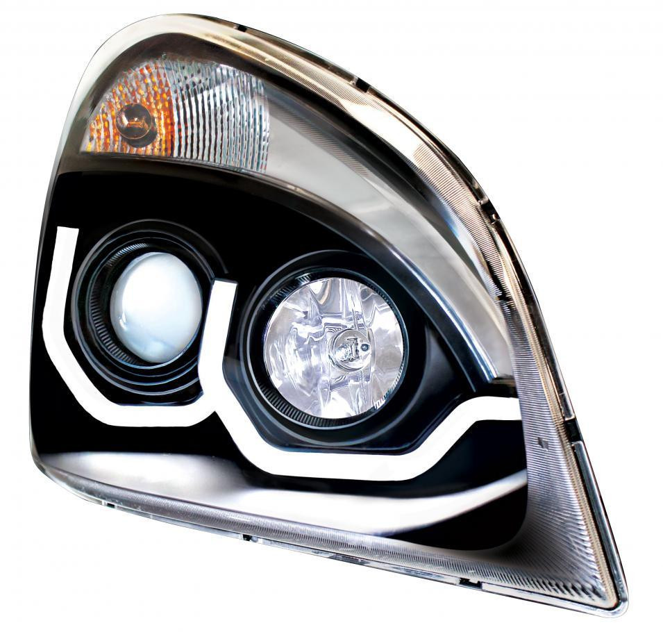 LED Projection Headlight for Freightliner Cascadia - Blackout - Driver Side