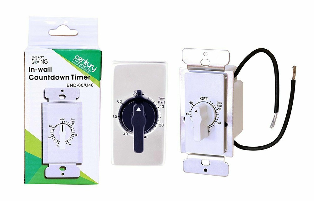 BN-LINK Heavy Duty Mechanical 60-Minute In-Wall Spring Loaded Countdown Timer