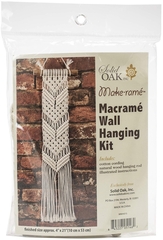Solid Oak Small Format Macrame Kit-Chevrons 4 in. x 21 (10 cm 53 cm), Chevrons