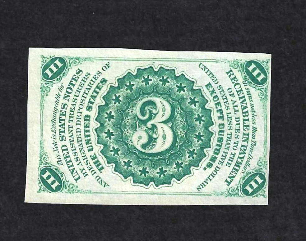 FRACTIONAL CURRENCY 3 CENTS ~ FR 1226 ~ BRIGHT CRISP NOTE ~ CHOICE UNCIRCULATED