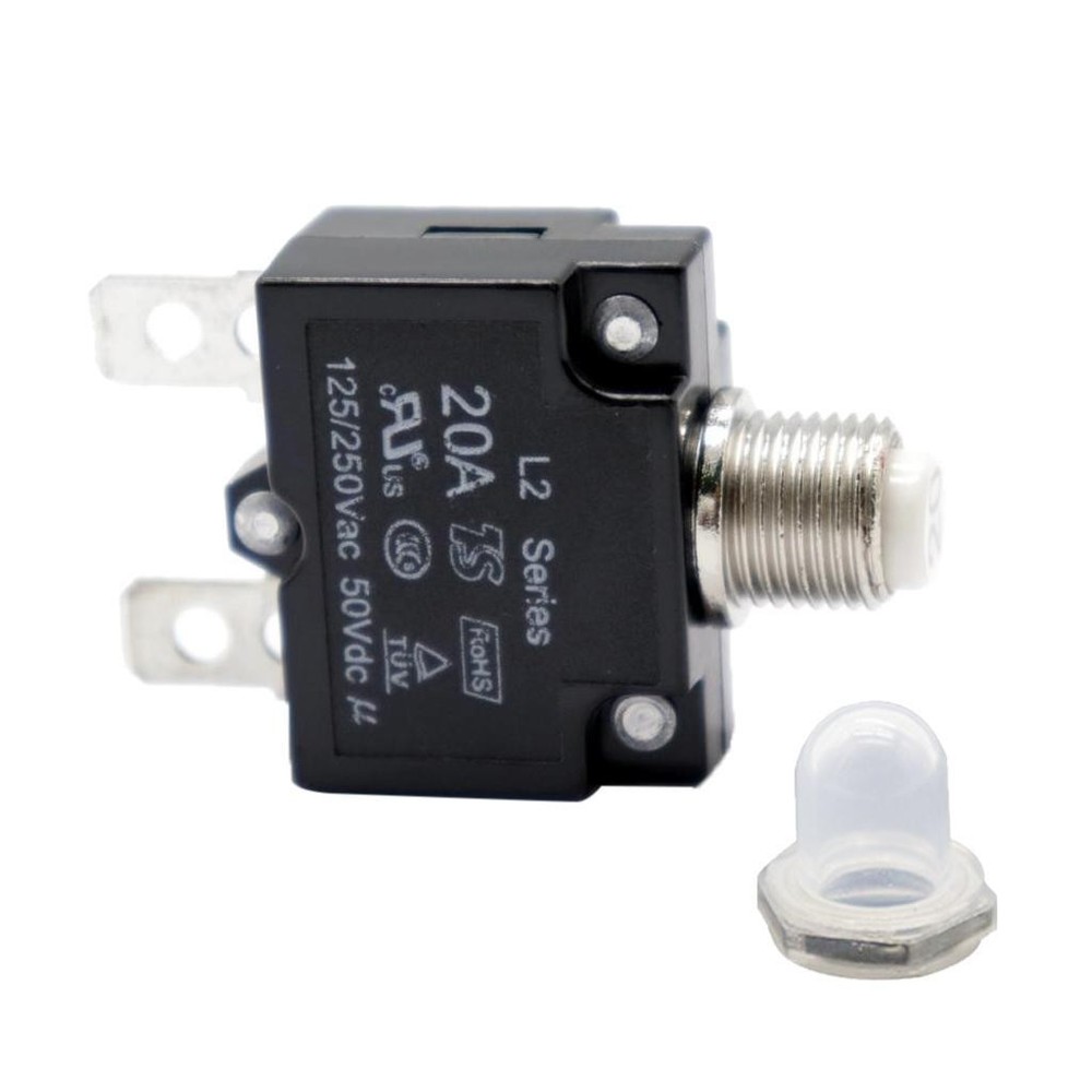 50V DC 2 Push Button Circuit Breaker Resettable Overload