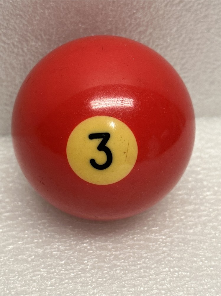 Vtg Billiard Ball Pool Snooker # 3 Red Solid Replacement Aprox. 2 1/4"