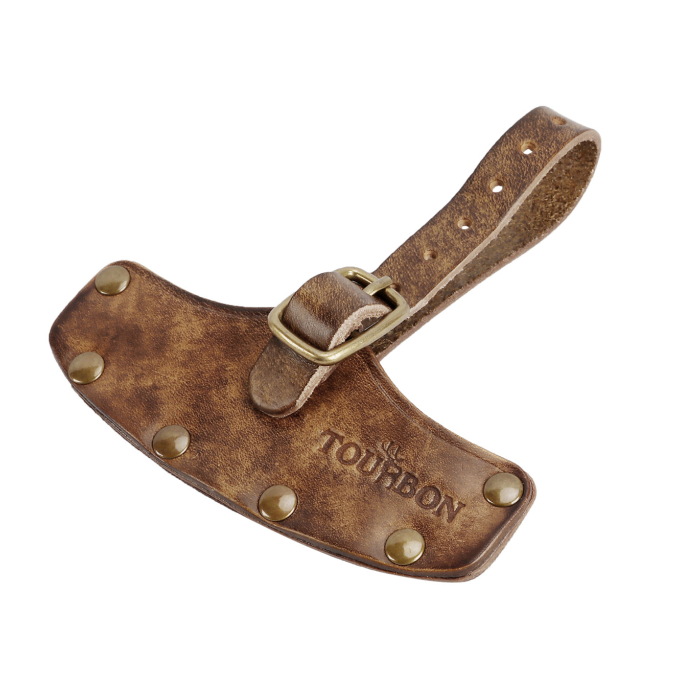 TOURBON 4" Leather Axe Protector Cover Holder Hatchet Blade Sheath Pouch Camping