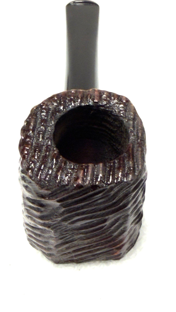 UNKNOWN MAKER: UNSMOKED 4 Panel Rustic Pot, Pristine Tapered Ebonite Stem
