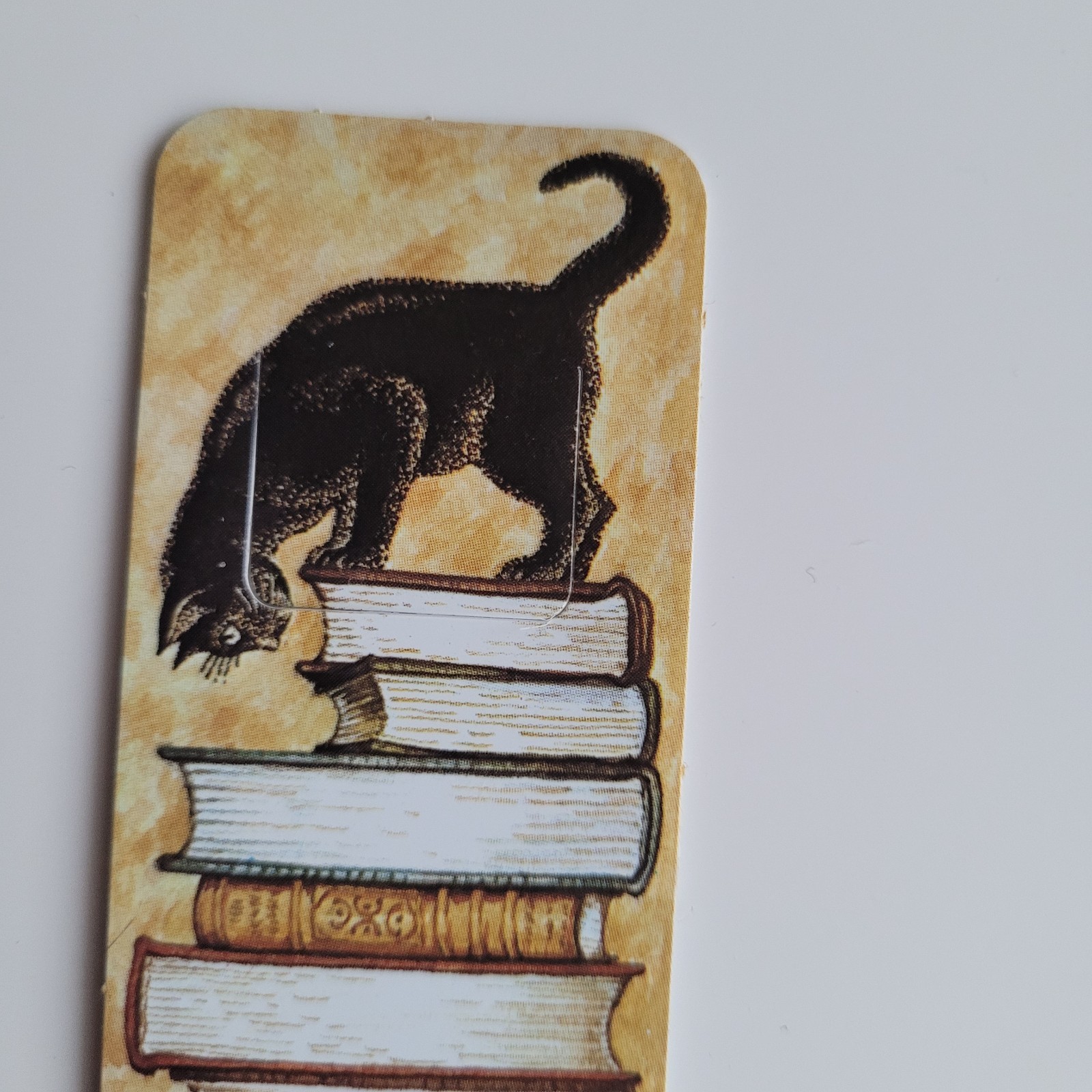 Vintage 70s Black Cat Book Stack Tab-Marks Kitty Bookmark 1978 80s Britain SU-10