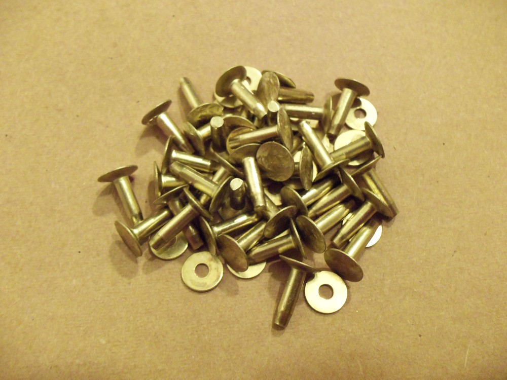Solid Brass Flat Head Rivets & Burrs 5/8" 12 Gauge (1 Pound) SCA